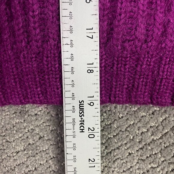 LL Bean Mohair Blend Cardigan Sweater Women's Large Purple Cropped - Picture 8 of 11